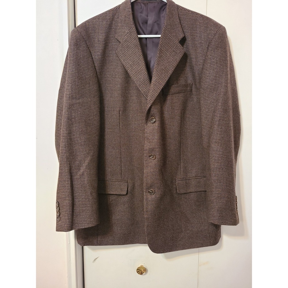 Perry Ellis Portfolio Men's Brown Suit Jacket Size 44R.  100% Wool